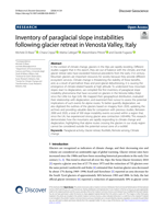 Inventory of paraglacial slope instabilities following glacier retreat in Venosta Valley, Italy