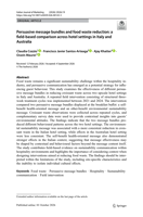 Persuasive message bundles and food waste reduction: A field-based comparison across hotel settings in Italy and Australia