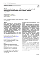 Multi-scale landscape composition and local factors jointly shape the occurrence patterns of declining peatland dragonflies.