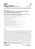 Visions for soil biodiversity and health indicators: outcomes from the World Biodiversity Forum 2026