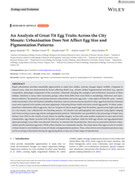 An Analysis of Great Tit Egg Traits Across the City Mosaic: Urbanisation Does Not Affect Egg Size and Pigmentation Patterns