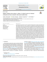 Digital windows into nature’s values: A critical review of cultural ecosystem services research with social media data