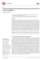 Current Understanding of Health and Urban Environment: Focus on Neuroaesthetics