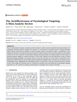 The (In)Effectiveness of Psychological Targeting: A Meta-Analytic Review
