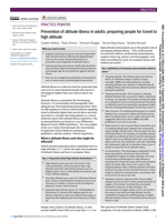 Prevention of altitude illness in adults: preparing people for travel to high altitude