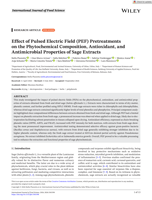 Effect of Pulsed Electric Field (PEF) Pretreatments on the Phytochemical Composition, Antioxidant, and Antimicrobial Properties of Sage Extracts