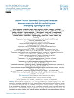Italian Fluvial Sediment Transport Database: a comprehensive hub for archiving and analyzing hydrological data