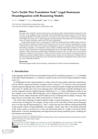 “Let’s tackle this translation task”: legal homonym disambiguation with Reasoning Models
