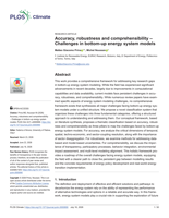 Accuracy, robustness and comprehensibility – Challenges in bottom-up energy system models