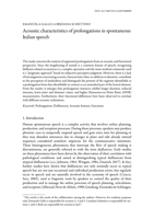 Acoustic characteristics of prolongations in spontaneous Italian speech