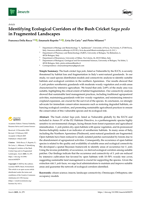 Identifying Ecological Corridors of the Bush Cricket Saga pedo in Fragmented Landscapes